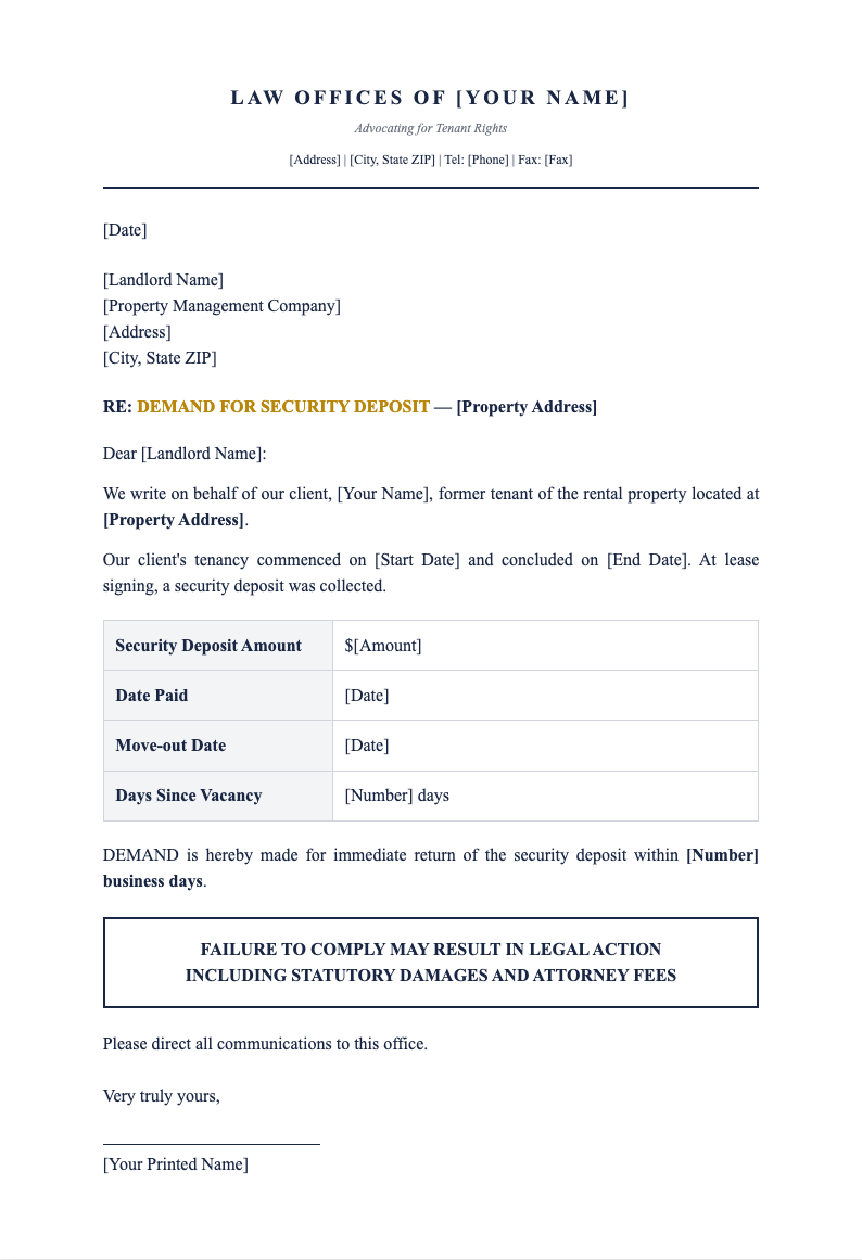 Traditional law firm demand letter